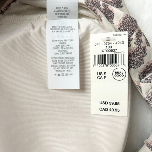 NEW Aerie Leopard One Shoulder Bandeau Bikini Top Size Small - Picture 7 of 8